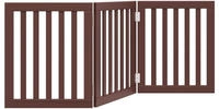 vidaXL 3-tlg. Hundetor Faltbar Braun 150 cm Pappelholz