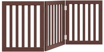 vidaXL Dog Gate Foldable 3 Panels Poplar 150 cm x 60 cm brown (352260)