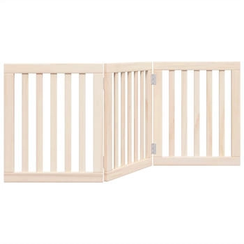 vidaXL Dog Gate Foldable 3 Panels Poplar 150 cm x 60 cm natural (352236)