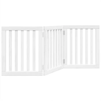 vidaXL Dog Gate Foldable 3 Panels Poplar 150 cm x 60 cm white (352244)