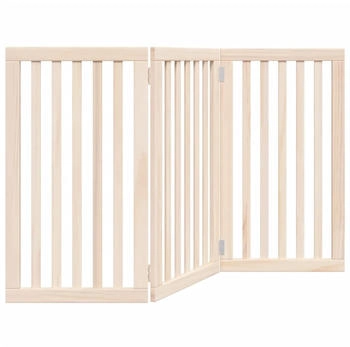 vidaXL Dog Gate Foldable 3 Panels Poplar 150 cm x 90 cm natural (352238)