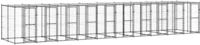 Outdoor-hundezwinger Stahl Mit &Uuml;berdachung 24,2 M2 Vidaxl