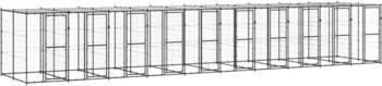 vidaXL Outdoor-Hundezwinger Stahl mit Dach (3082257)