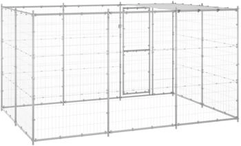 vidaXL Outdoor-Hundezwinger mit Überdachung Verzinkter Stahl 7,26 m² (3082303)