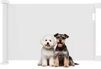 Pawhut Hundegitter 0-136cm 87 cm hoch Weiß