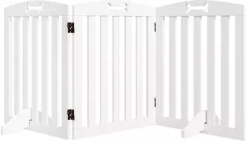 Pawhut Hundegitter 3-teilig 155 x 61 x 30 cm faltbar Weiß