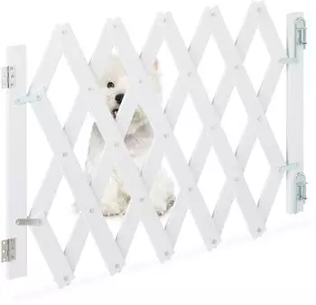Relaxdays Hundeabsperrgitter ausziehbar bis 108,5 cm weiß