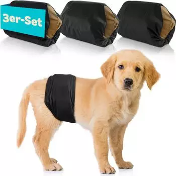 Hund IST König Hundewindeln für Rüden schwarz XS (3 Stk.)