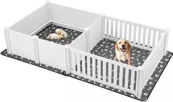 VEVOR Wurfkiste für Hunde 237x123x46 cm Milchweiß