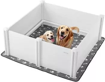 VEVOR Wurfkiste für Hunde 122x122x46cm Milchweiß