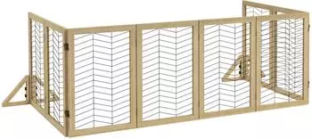 Pawhut Absperrgitter aus Holz Natur 375 x 44 x 70 cm
