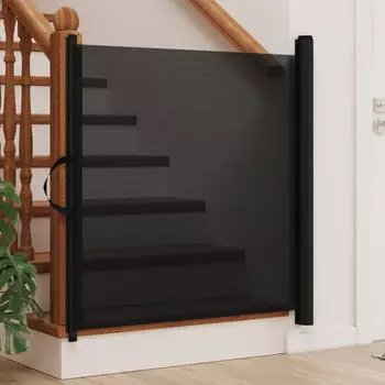 vidaXL Haustier-Barriere ausziehbar Schwarz 82,5x125 cm