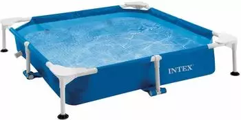Intex Hundepool mit quadratischem Rahmen und Pumpe 48402NP