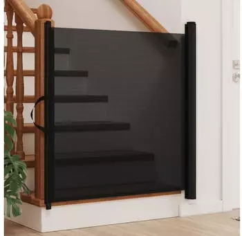 vidaXL Haustier-Barriere susziehbar schwarz 117,5x125 cm