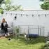 Pawhut Pet Playpen Stahl Welpenlaufstall silber 240 x 80 x 80 cm