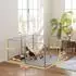 Pawhut Pet Playpen Stahl Welpenlaufstall silber 240 x 80 x 80 cm