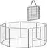 Pawhut Pet Playpen Stahl Welpenlaufstall silber 240 x 80 x 80 cm