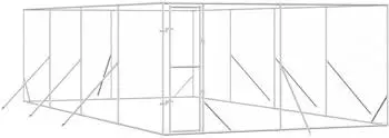 vidaXL Outdoor-Hundezwinger silber 4x8x2 m verzinkter Stahl