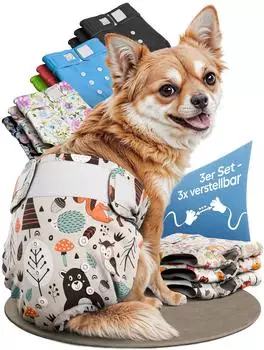 Hund IST K&ouml;nig Hundewindeln mit Motiven f&uuml;r H&uuml;ndinnen XS 3 Stk.