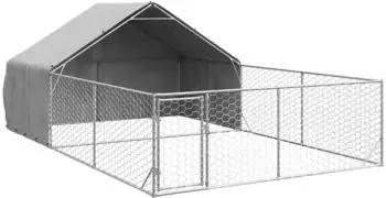 vidaXL Outdoor-Hundezwinger mit Auslauf 6x3x1,9 m verzinkter Stahl
