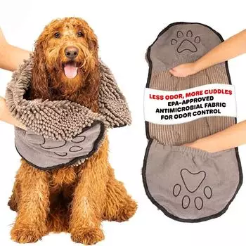Dog Gone Smart Dirty Dog Shammy Handtuch, Grau, 33x79cm (DGSSHAMMY21)