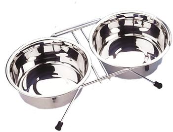 Nobby Napfständer Chrom incl. 2 Näpfen (Ø 21cm)