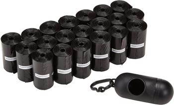 AmazonBasics Hundekotbeutel mit Spender und Leinenclip ohne Duftstoff 33x23cm schwarz 300 Stück