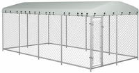 vidaXL Outdoor-Hundezwinger mit &Uuml;berdachung 7,6x3,8x2,3 m