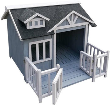Wiltec Hundehaus mit Terrasse 93,5x105x77,5cm