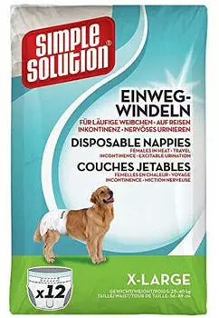 Simple Solution Einwegwindeln f&uuml;r H&uuml;ndinnen XL 45-58cm 12 St&uuml;ck