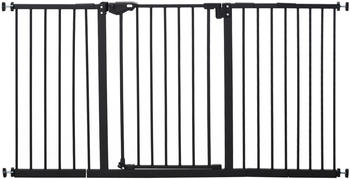 Pawhut Türschutzgitter für Haustiere 76,2x147,5cm schwarz