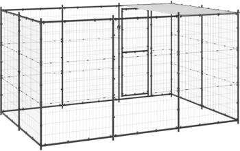 vidaXL Outdoor-Hundezwinger mit Überdachung Stahl 7,26 m²