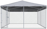 vidaXL Outdoor-Hundezwinger mit &Uuml;berdachung 382x382x225 cm