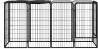 vidaXL 10-tlg. Hundelaufstall Schwarz 50x100cm Stahl Pulverbeschichtet