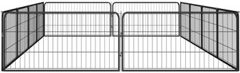 vidaXL Hundelaufstall schwarz 100x50cm Stahl pulverbeschichtet 12-tlg. (3115968)