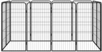 vidaXL 12-tlg. Hundelaufstall Schwarz 50x100cm Stahl Pulverbeschichtet