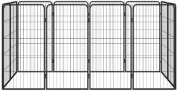 vidaXL Hundelaufstall schwarz 50x100cm Stahl pulverbeschichtet 12-tlg. (3115959)