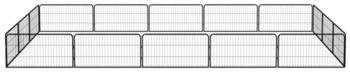 vidaXL Hundelaufstall schwarz 100x50cm Stahl pulverbeschichtet 16-tlg. (3115969)