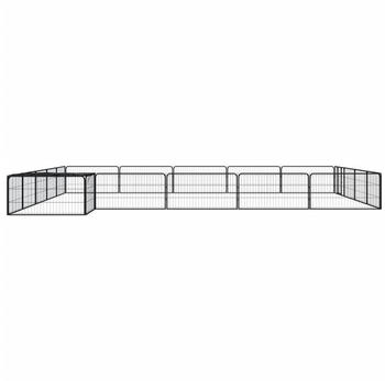 vidaXL Hundelaufstall schwarz 100x50cm Stahl pulverbeschichtet 20-tlg. mit Dach (3115979)