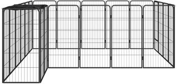 vidaXL Hundelaufstall schwarz 50x100cm Stahl pulverbeschichtet 22-tlg. mit Dach (3115951)