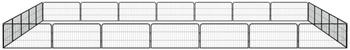 vidaXL Hundelaufstall schwarz 100x50cm Stahl pulverbeschichtet 24-tlg. (3115971)