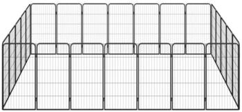vidaXL Hundelaufstall schwarz 50x100cm Stahl pulverbeschichtet 24-tlg. (3115962)
