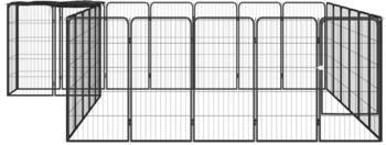 vidaXL Hundelaufstall schwarz 50x100cm Stahl pulverbeschichtet 26-tlg. mit Dach (3115952)