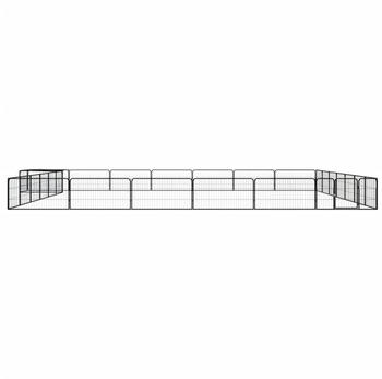 vidaXL Hundelaufstall schwarz 100x50cm Stahl pulverbeschichtet 28-tlg. mit Dach (3115981)