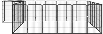vidaXL Hundelaufstall schwarz 50x100cm Stahl pulverbeschichtet 30-tlg. mit Dach (3115953)