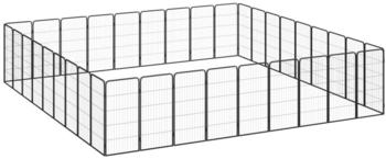 vidaXL Hundelaufstall schwarz 50x100cm Stahl pulverbeschichtet 36-tlg. (3115965)