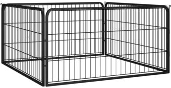 vidaXL Hundelaufstall schwarz 100x50cm Stahl pulverbeschichtet 4-tlg. (171794)