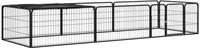 vidaXL 8-tlg. Hundelaufstall Schwarz 100x50 cm Stahl Pulverbeschichtet