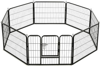 vidaXL Hunde-Laufgitter Stahl 60x80cm 8 Paneele schwarz (170572)