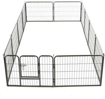 vidaXL Hunde-Laufgitter Stahl 80x60cm 12 Paneele schwarz (170573)